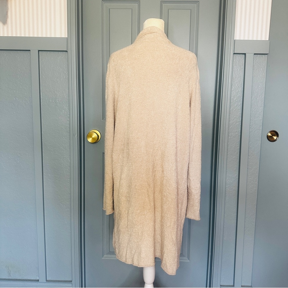 Barefoot Dreams CozyChic Luxe Lite Women's Cream Open-Front Cardigan Sweater - Picture 4 of 7